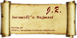Jeremiás Rajmund névjegykártya